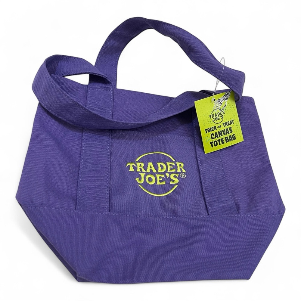 Trader Joe's Purple Canvas Tote Bag